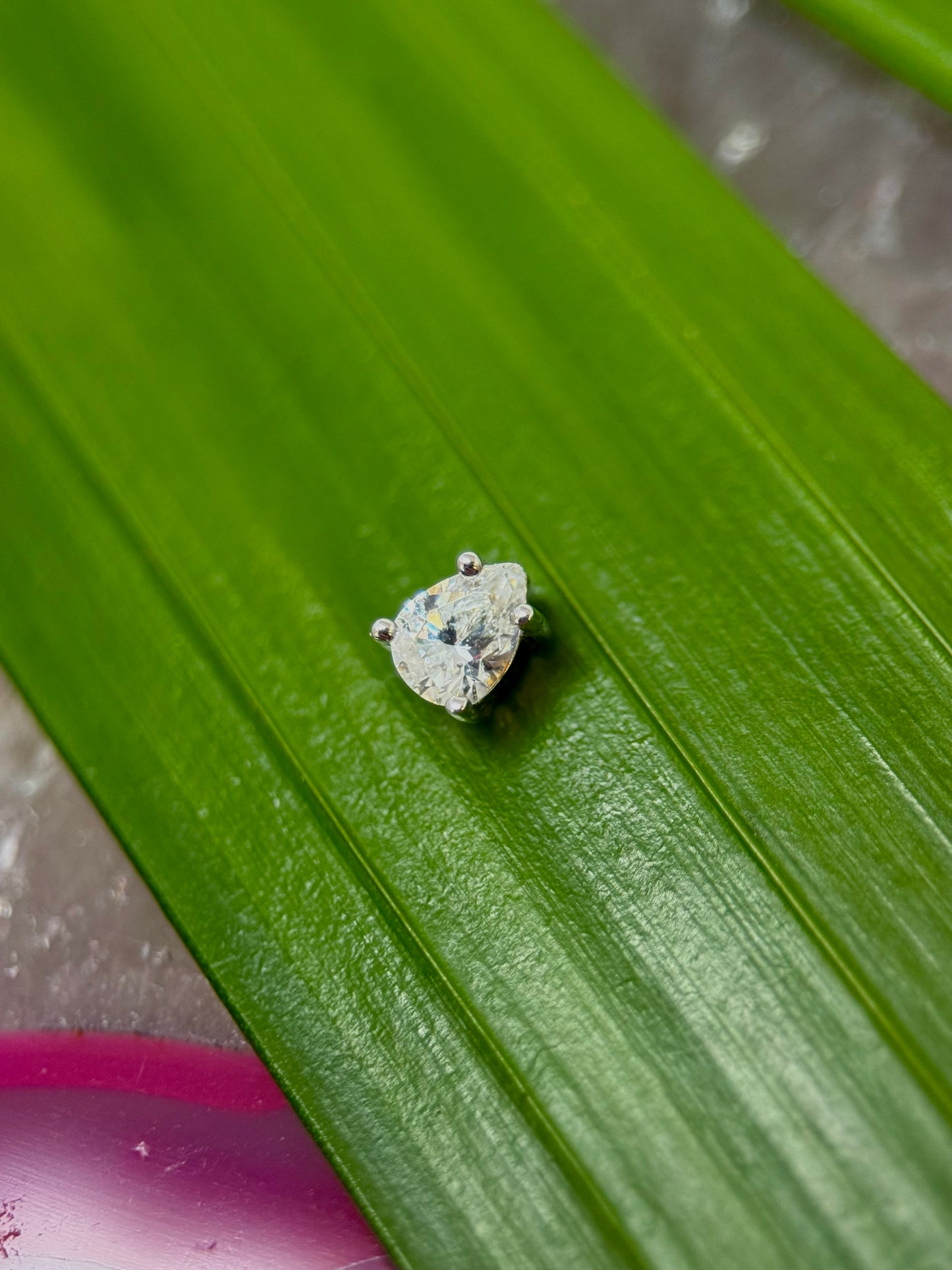 14ct White Gold Pear CZ