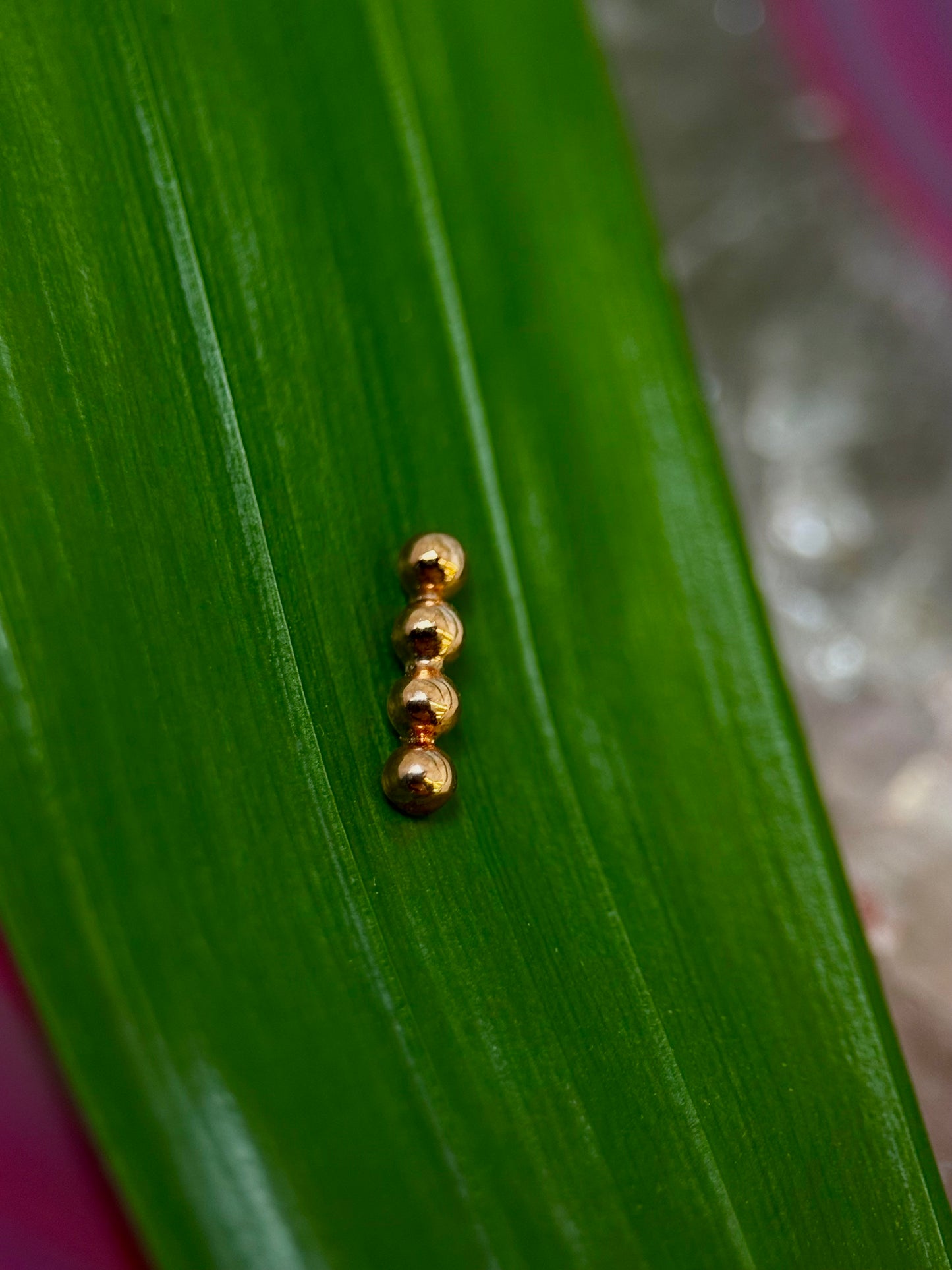 14ct Rose Gold Beads of 4