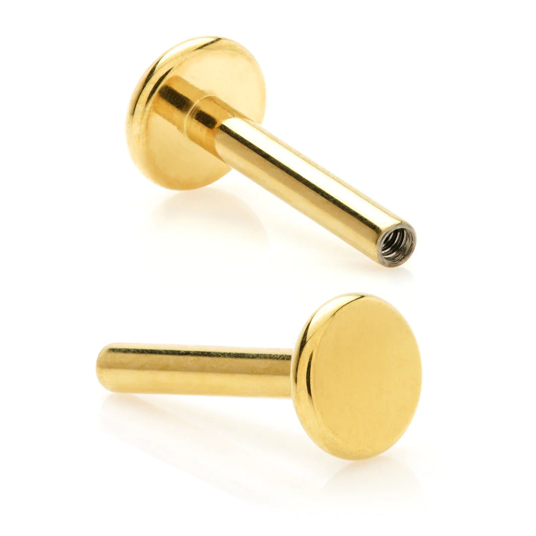 Zircon Gold Titanium INTERNALLY THREADED Micro Labret Stem For Tish Lyon Attachments