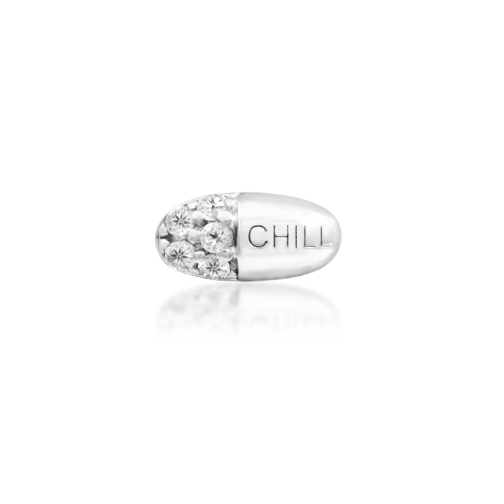14ct GOLD Chill Pill - Clear CZ