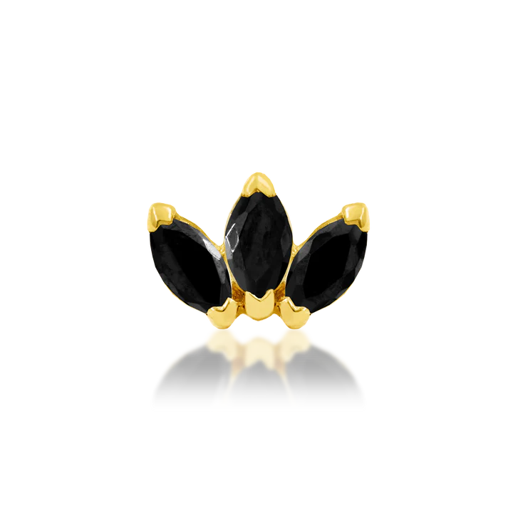 14ct GOLD Triple Marquise CZ Fan