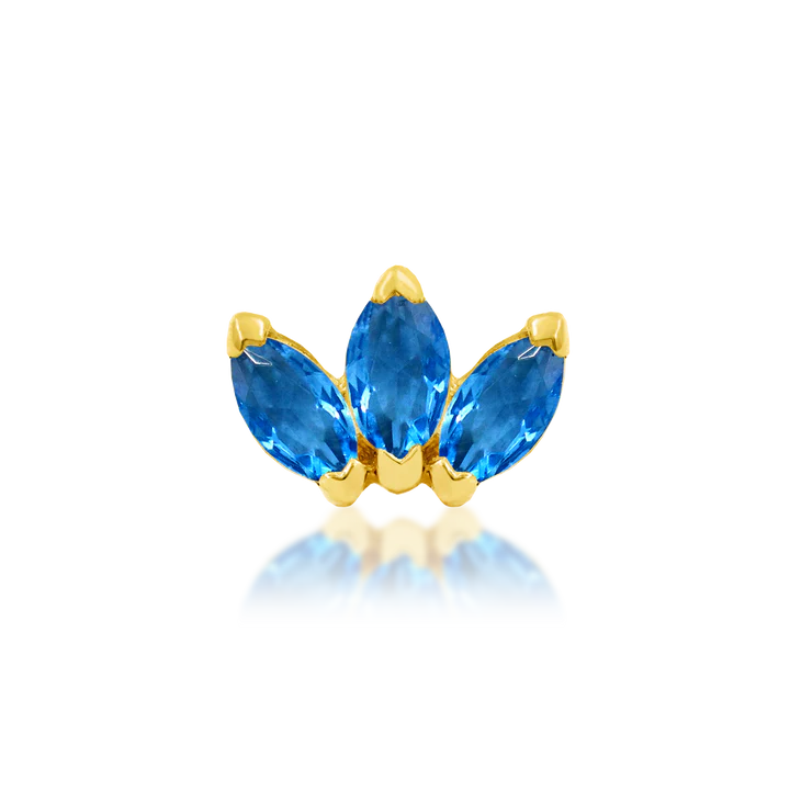 14ct GOLD Triple Marquise CZ Fan