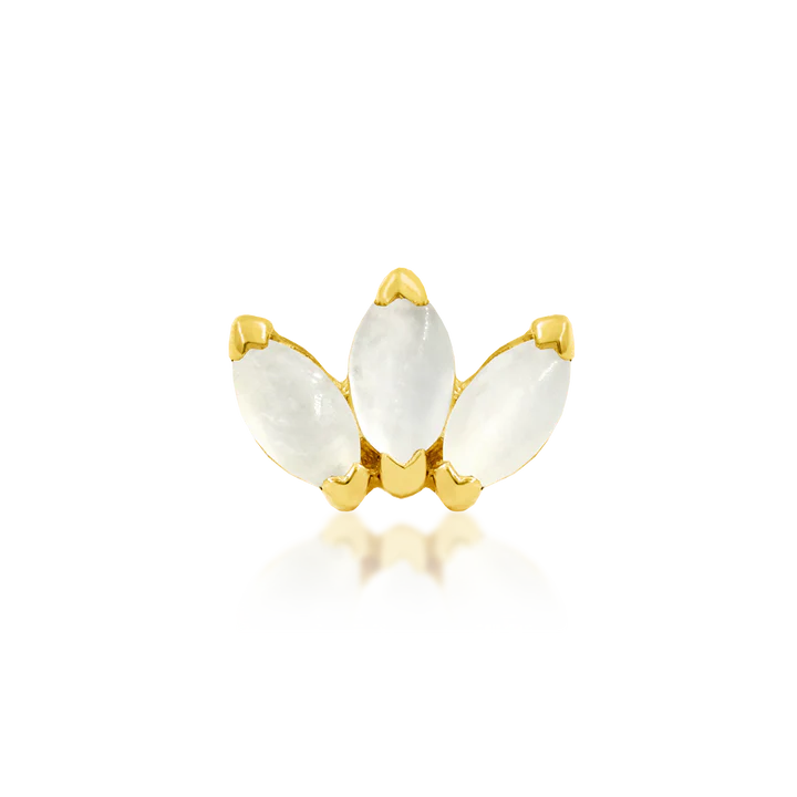 14ct GOLD Triple Marquise CZ Fan