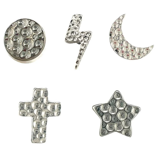 Hammered Attachments - Disc, Lightening Bolt, Moon, Star or Cross