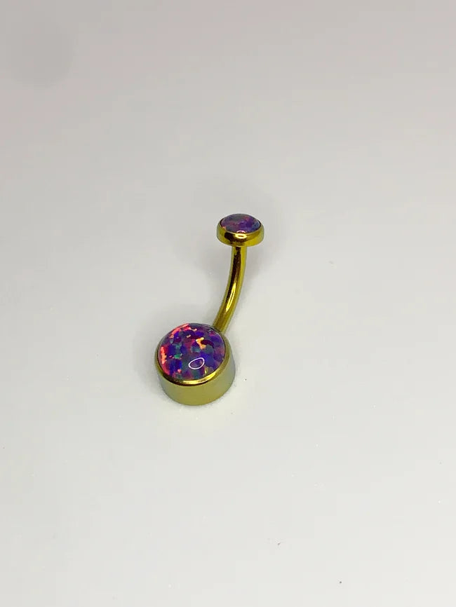 Cabochon Double Opal Navel Curve