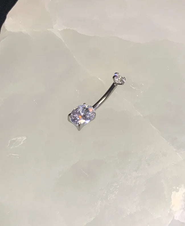 Double Crystal Oval Navel Curve