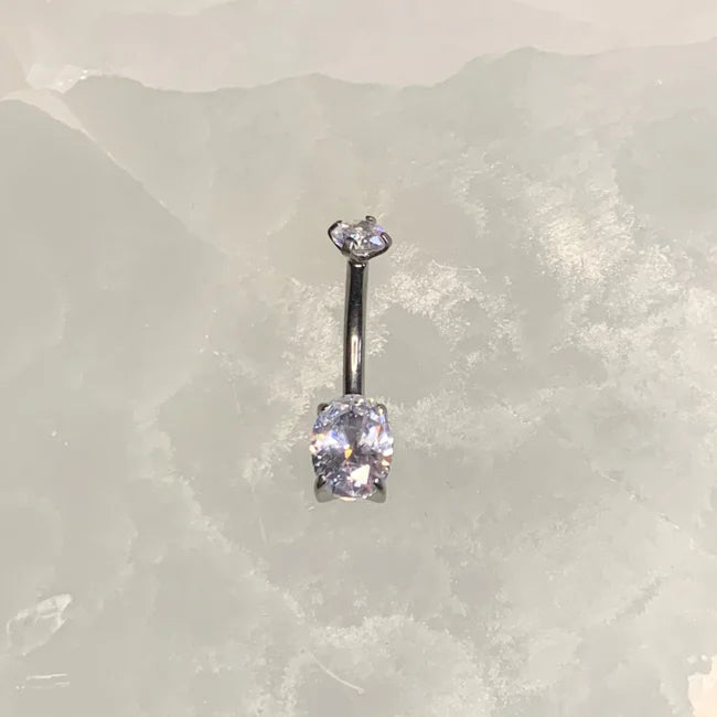 Double Crystal Oval Navel Curve
