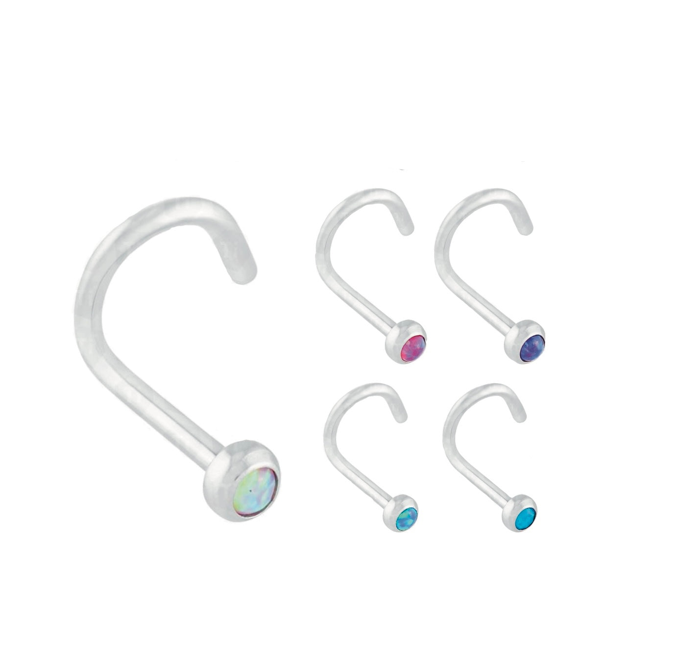 Bezel Set Opal Nose Screw