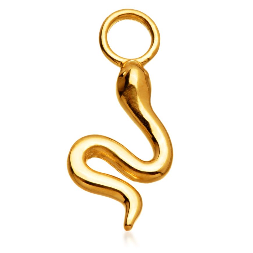 9ct Gold Snake Charm for Hinge Rings