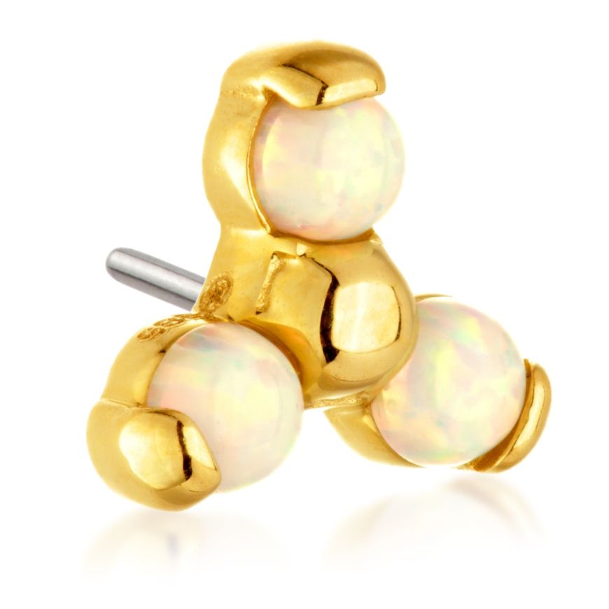 14ct Threadless Gold Opal Trinity Pin Attachment