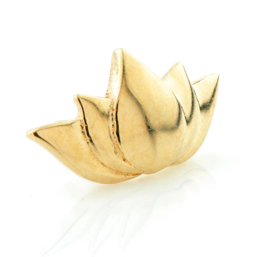 14ct Threadless Gold Lotus Flower Pin Attachment