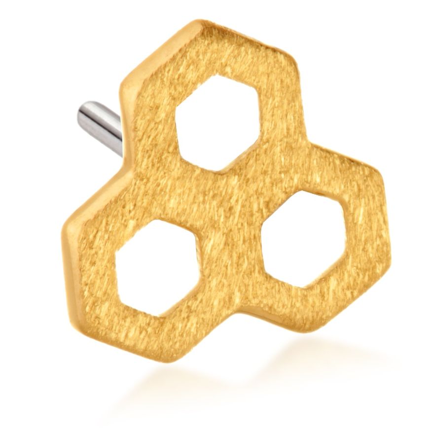 14ct Gold Honeycomb Pin Attachment