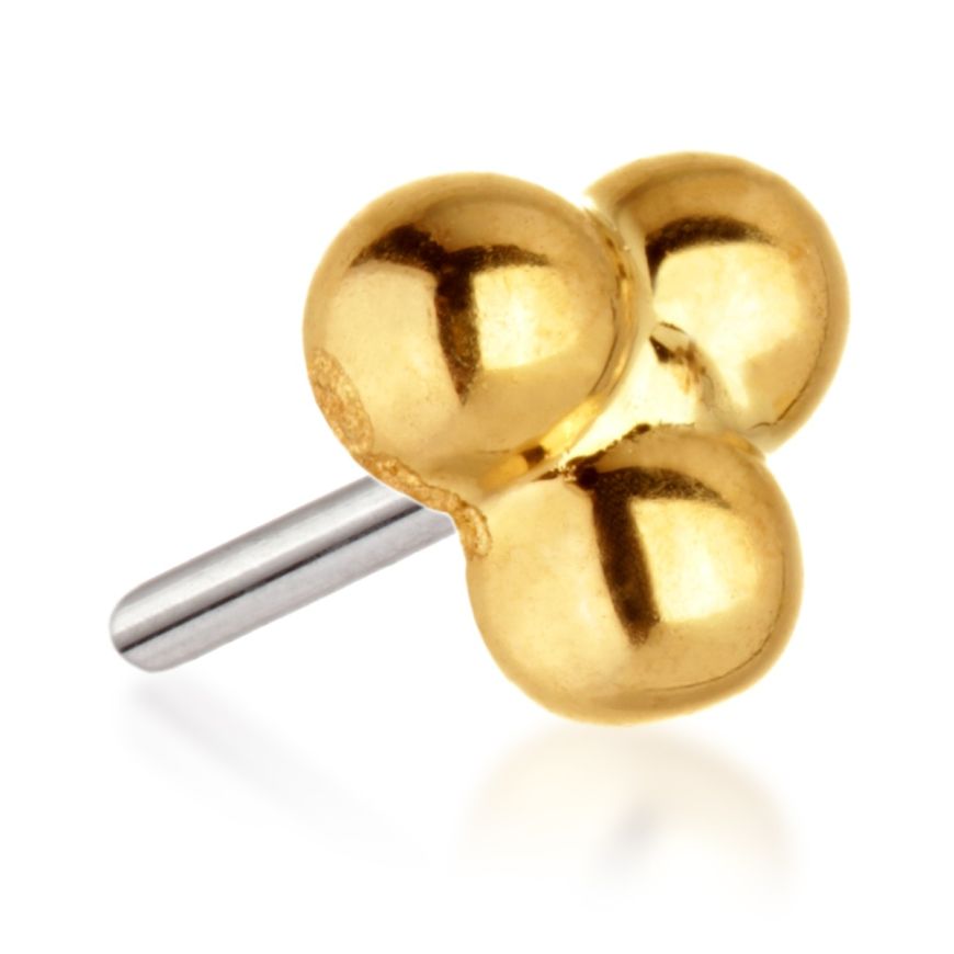 14ct Gold Triple Ball Pin Attachment