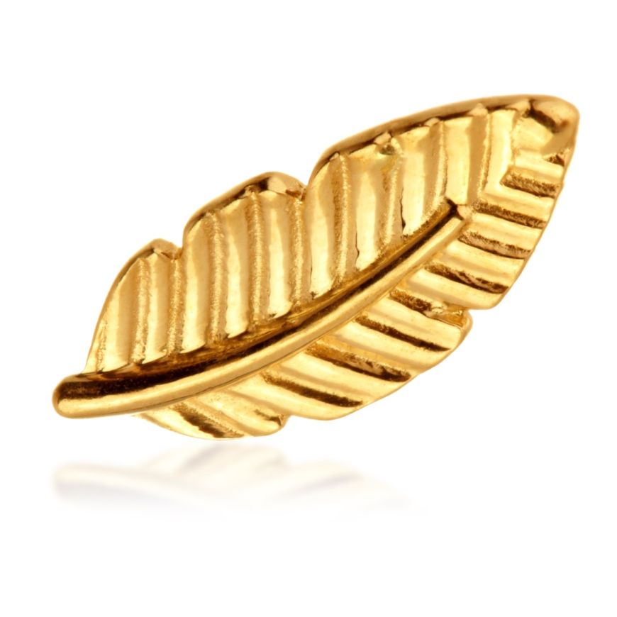 14ct Gold Feather Pin Attachment