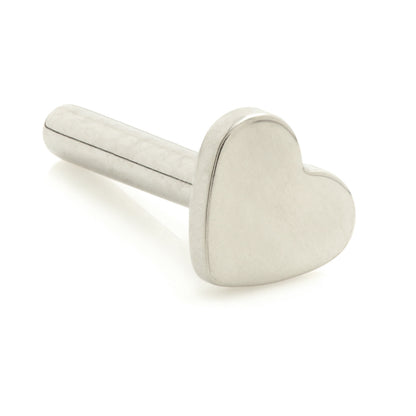 Titanium Heart Base Labret Stem - Threadless or Internally Threaded