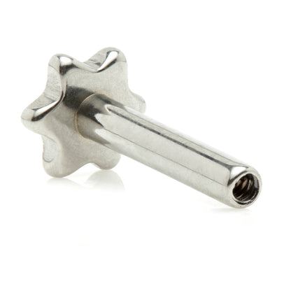 Titanium Star Base Labret Stem - Threadless or Internally Threaded