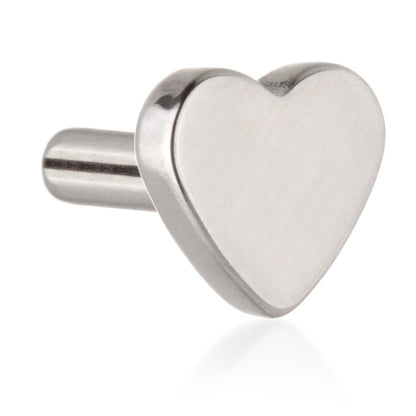 Titanium Heart Base Labret Stem - Threadless or Internally Threaded