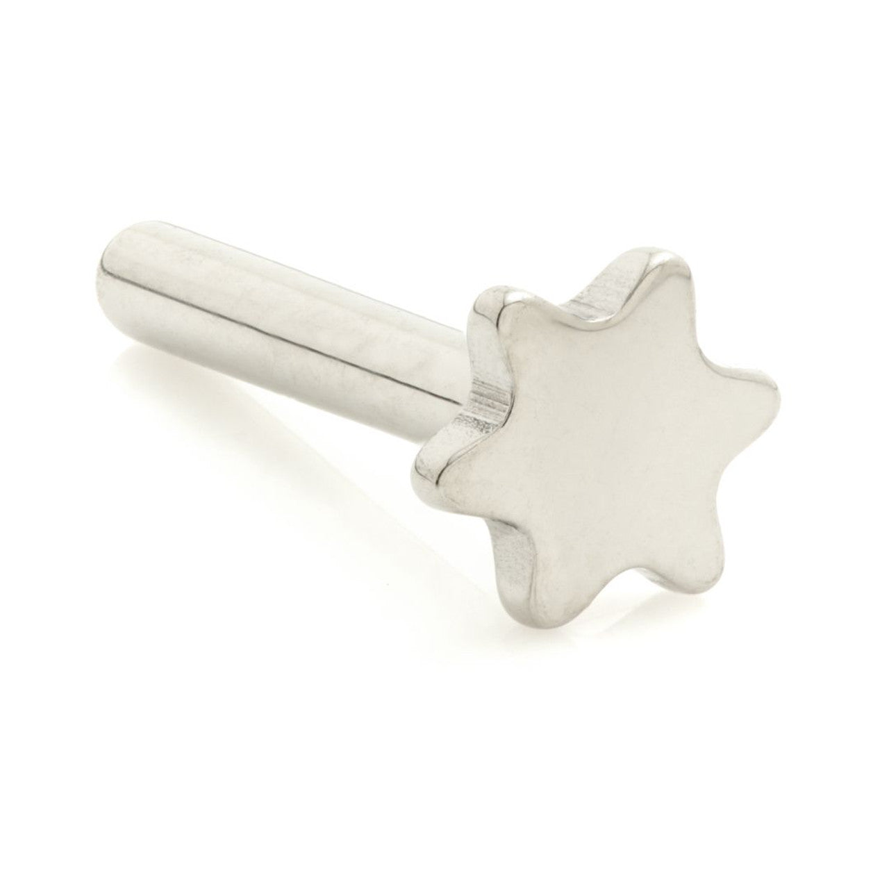 Titanium Star Base Labret Stem - Threadless or Internally Threaded