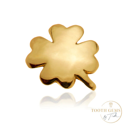 Gold Lucky Clover Tooth Gem