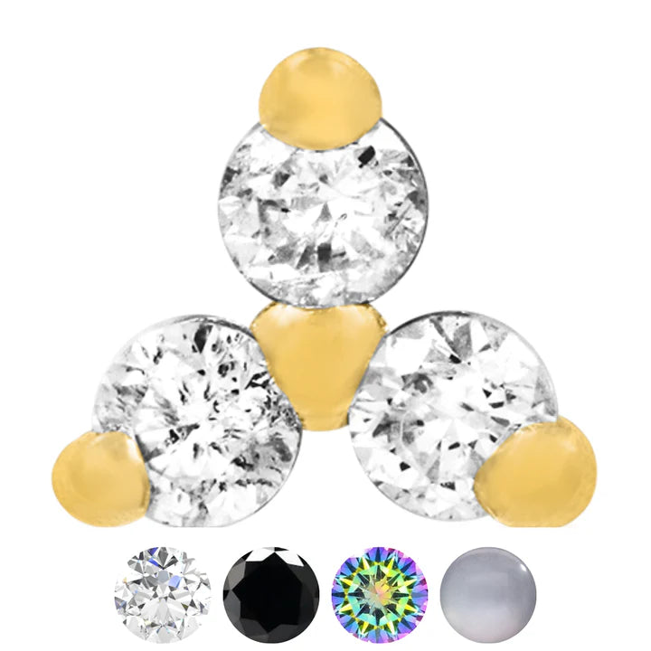 14ct Gold TRINITY CZ