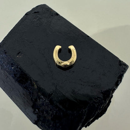 Gold Lucky Horse Shoe Tooth Gem