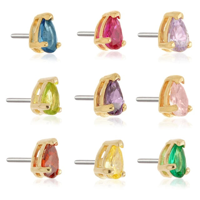 14ct Gold Teardrop Gem Pin Attachment