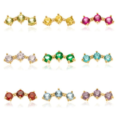 14ct Threadless Gold Triple Gem Attachment
