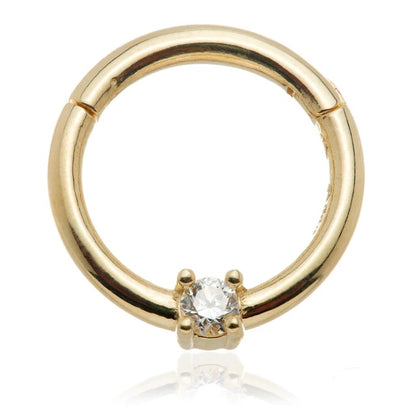 Prong Diamond Gold Hinge Ring