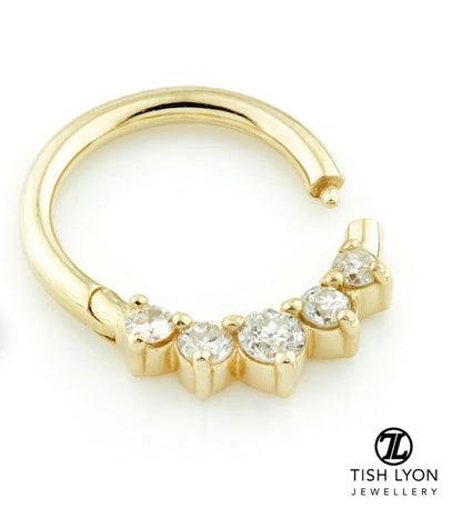 'Vivien' Front Facing Diamond Hinge Segment Ring