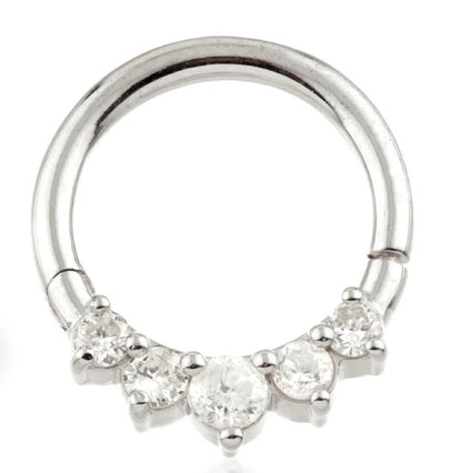 'Vivien' Front Facing Diamond Hinge Segment Ring