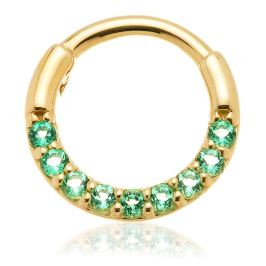 14ct Gold Pavé Emerald Ring