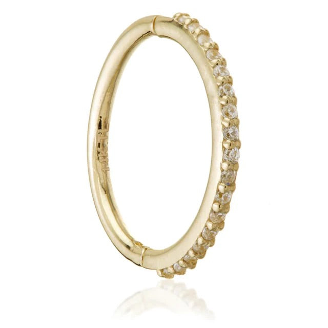 Conch Pavé Gem Eternity Hinge Ring