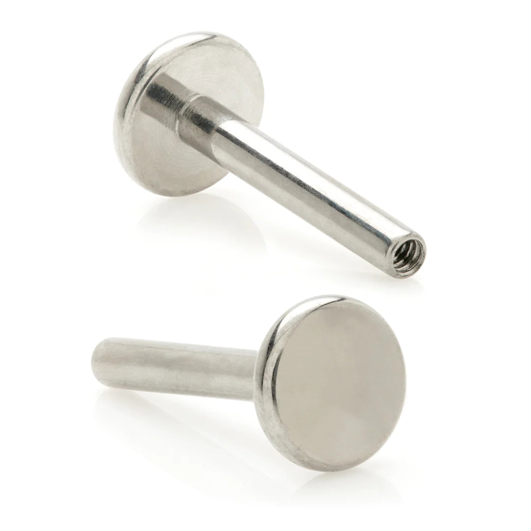 Highly Polished Titanium Labret Stem - Threadless or Internally Threaded