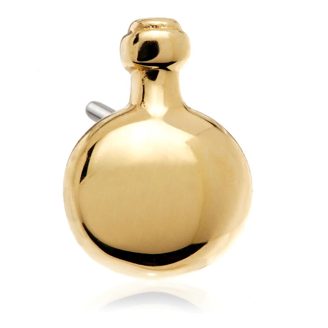 14ct Solid Gold Threadless 'Love Potion' Round Potion Bottle Attachment