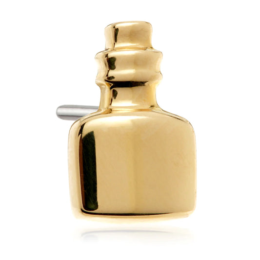 14ct Solid Gold Threadless 'Deadly Elixir' Square Potion Bottle Attachment