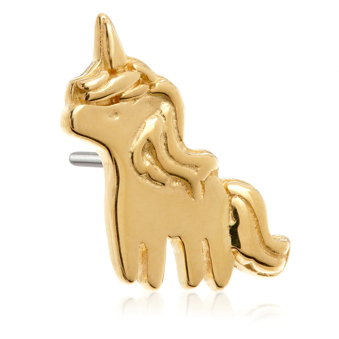 14ct Solid Gold Threadless 'Sparkle' Unicorn Attachment