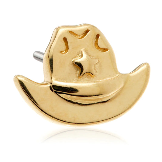 14ct Solid Gold Threadless Sherriff's Hat Attachment