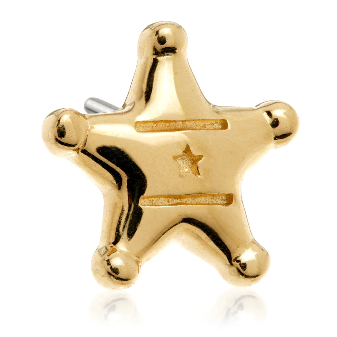 14ct Solid Gold Threadless Sheriff's Star Attachment