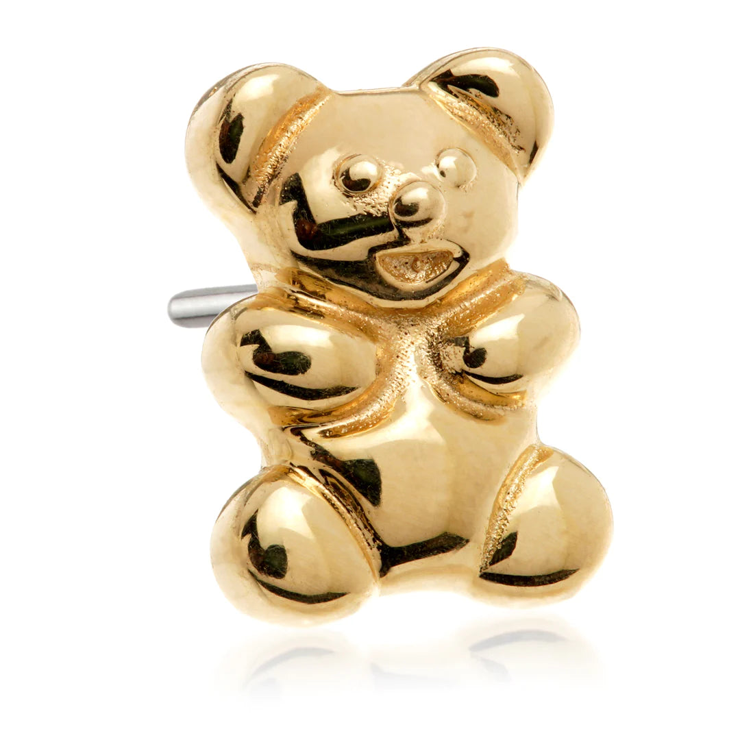 14ct Solid Gold Threadless 'Sugar Bear' Teddy Bear Attachment