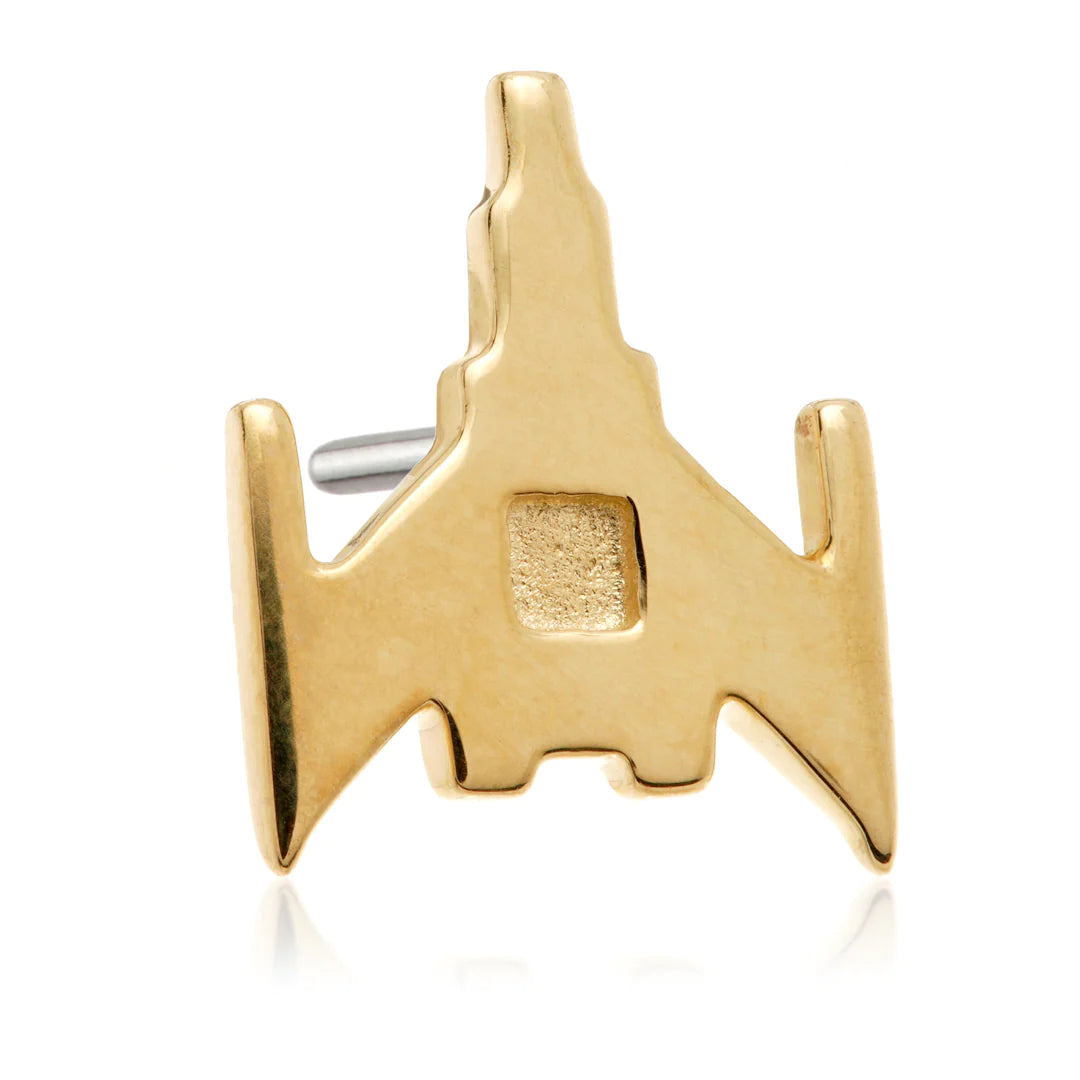 14ct Solid Gold Threadless 'Pixelcraft' Spacecraft Attachment