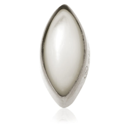 14ct Gold Threadless Mother of Pearl Cabochon Marquise Pin Attachment