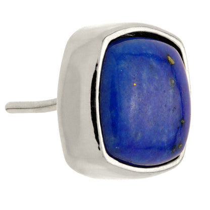 14ct Gold Threadless Lapis Cabochon Cushion Pin Attachment