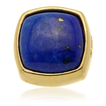 14ct Gold Threadless Lapis Cabochon Cushion Pin Attachment