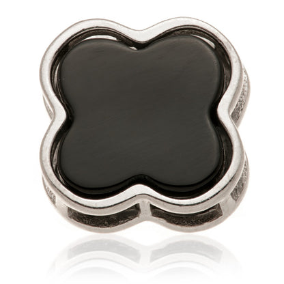 14ct Gold Threadless Black Onyx Clover Pin Attachment