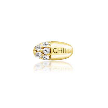 14ct GOLD Chill Pill - Clear CZ