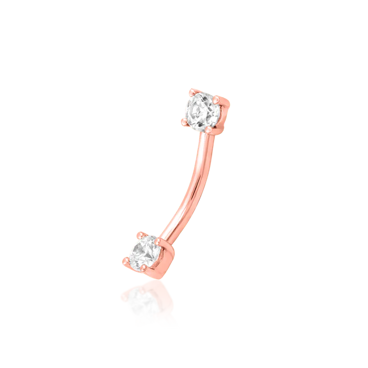 14ct Gold Rook EMPRESS CURVED GEM BARBELL