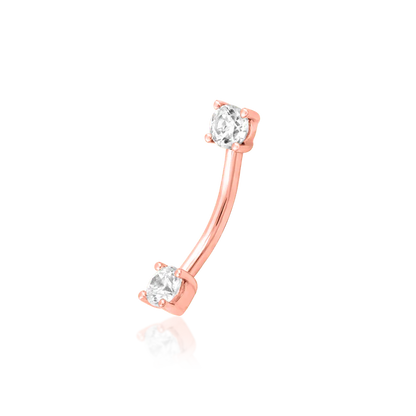 14ct Gold Rook EMPRESS CURVED GEM BARBELL