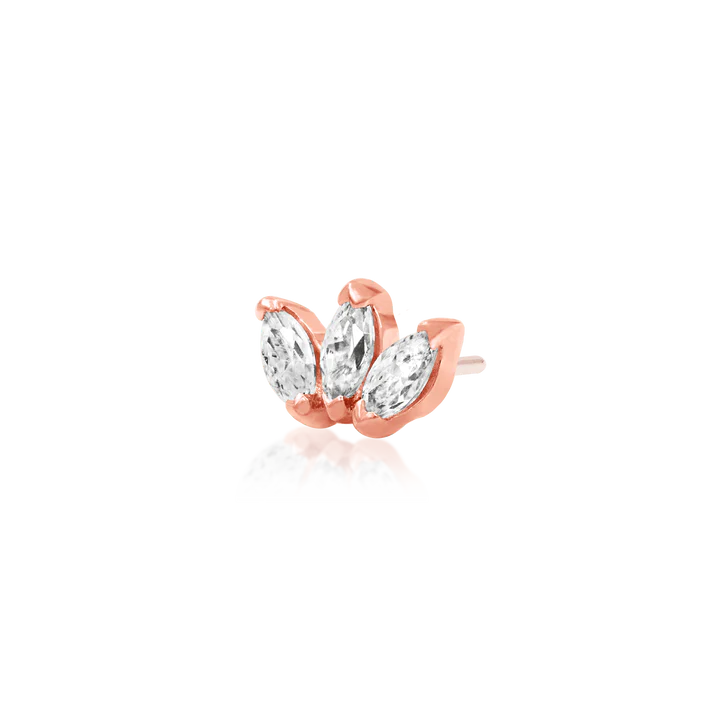 14ct GOLD Triple Marquise CZ Fan