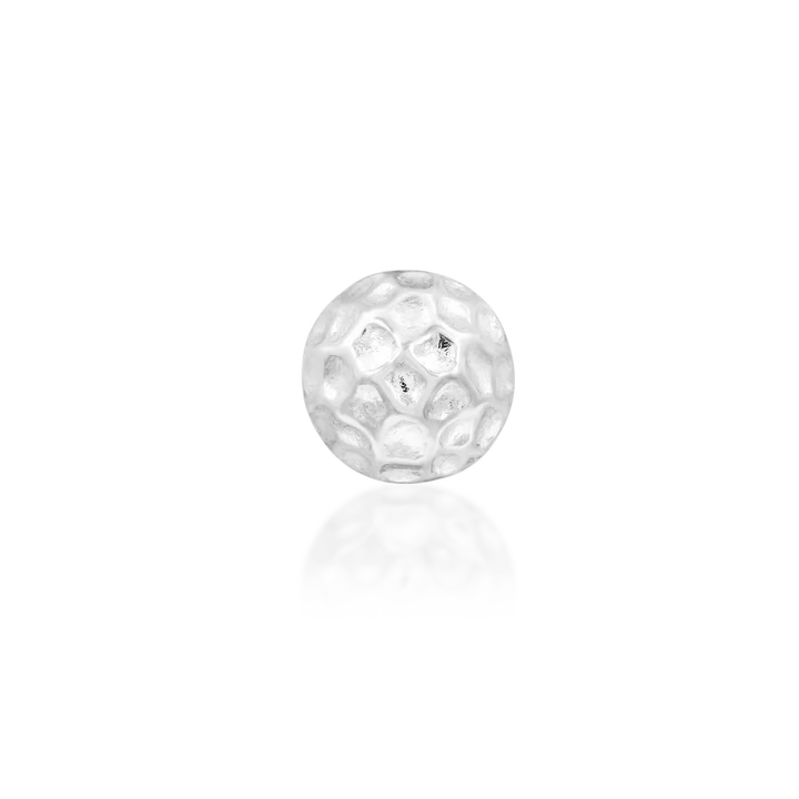 14ct White Gold Hammered Dome
