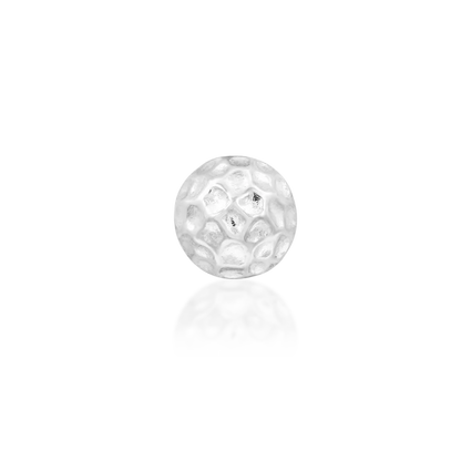 14ct White Gold Hammered Dome